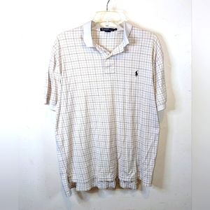 Vintage Ralph Lauren Polo Tattersall Check Mens Large White Brown
